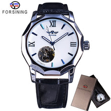 Load image into Gallery viewer, Winner Blue Ocean Geometry Design Transparent Skeleton Dial Mens Watch Top Brand Luxury Automatic Fashion Mechanical Watch Clock